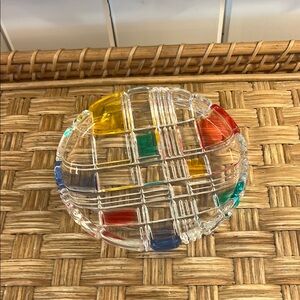 RARE Colorful Glass Trinket Dish